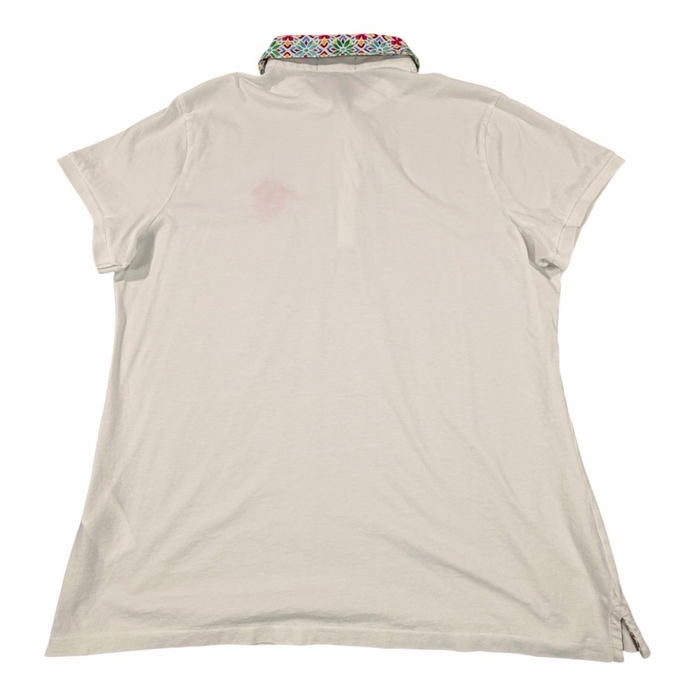 Polo Golf Ralph Lauren Pebble Beach Golf Links Polo Shirt XL White Floral Collar - Picture 7 of 7